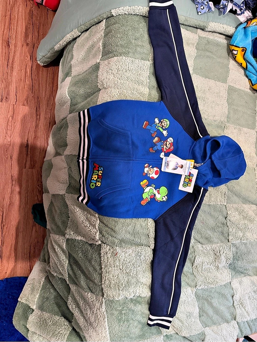 Nintendo Super Mario Character Zip Jacket Kids Blue & Navy